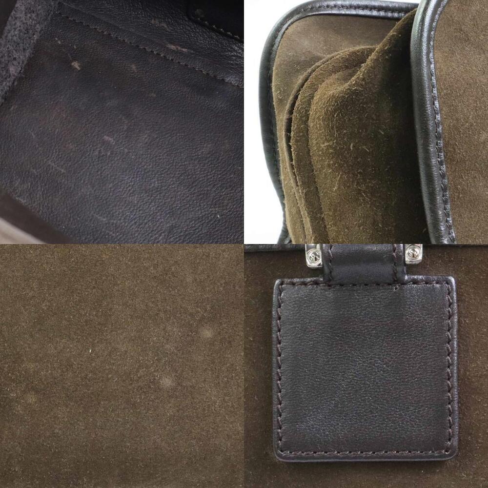 Loewe silver Amazona Brown suede handbag accents Black leather Dark - Picture 4 of 4
